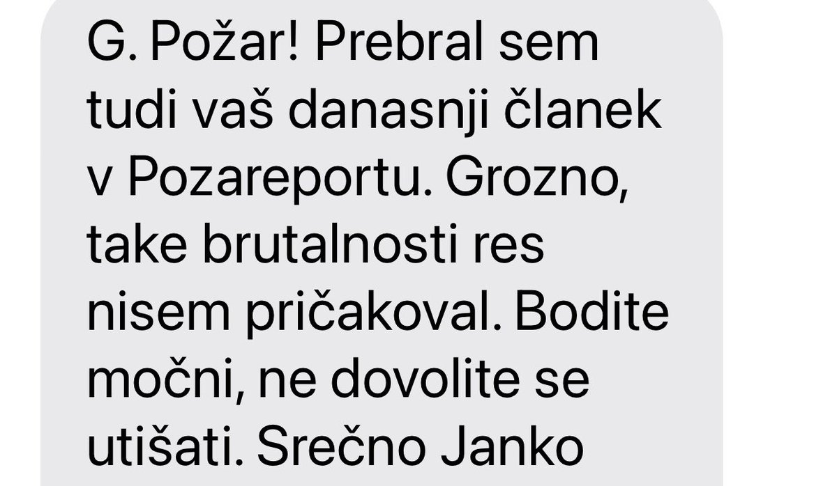 Na desetine sporočil, podobnih temu. Mi je res iskreno žal, da so ljudje tudi tokrat, no, še enkrat, zelo razočarani. A če smo preživeli vse @vladaRS doslej, pa bomo tudi tole. 💯% Pa niti 1x doslej nismo spreminjali uredniške politike #Požareporta-a.