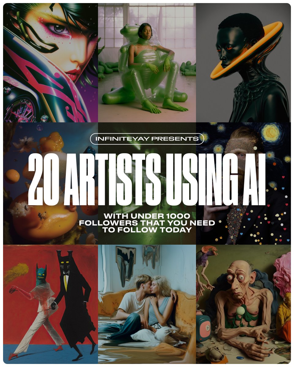 ✨20 Artists Using #AI With Under 1000 Followers That You Need To Follow Today✨
--
I'm thrilled to share another list of 20 awesome artists! As always, I hope you find something new to inspire you today! In no particular order, please enjoy &amp; share!:
🧵👇