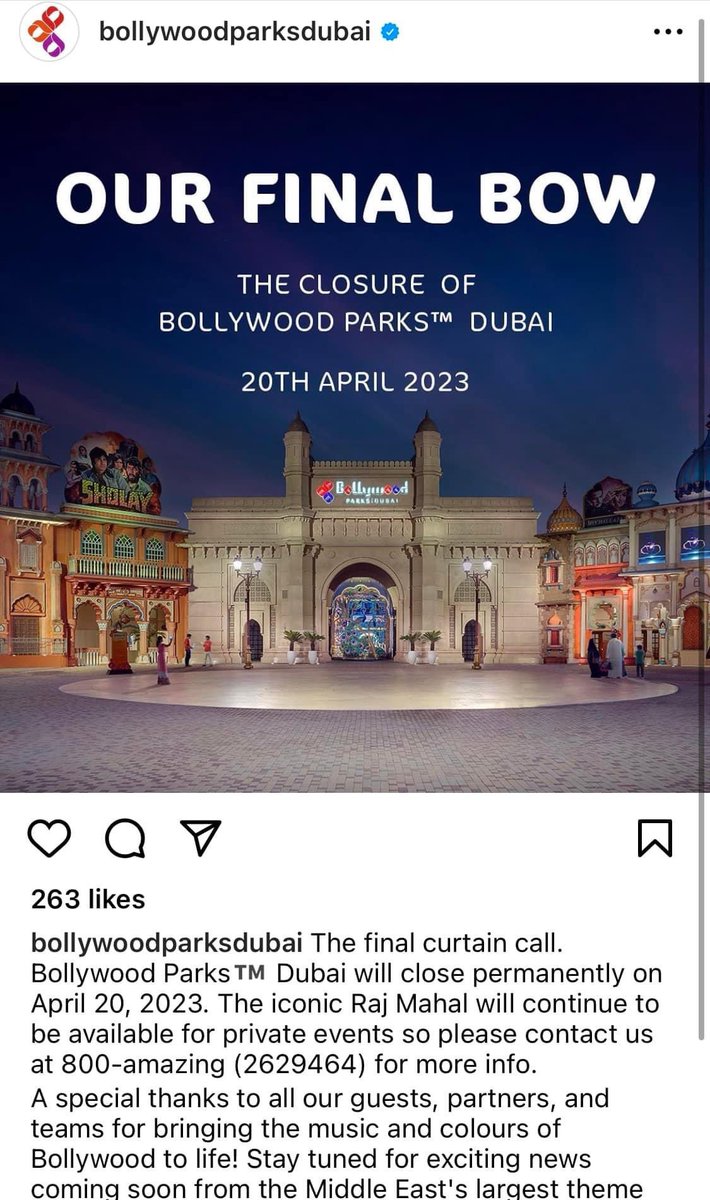 BorisBnp's tweet photo. J’espère que ce sera pour revenir sous un autre nom car le parc possède vraiment une belle ambiance et des superbes bâtiments ! #Bollywood #Dubai #motiongate https://t.co/BQoMKeQ1W5