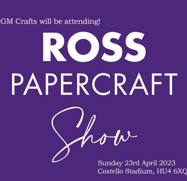 Attention crafting enthusiasts!

We are excited to announce that the next show we will be attending is Ross Papercrafts Sunday 23rd April 2023 Costello Stadium Hull. - 1 DAY EVENT!!!

Tag your crafting buddies and spread the word! 

#CraftingShow #CraftingCommunity #discounts
