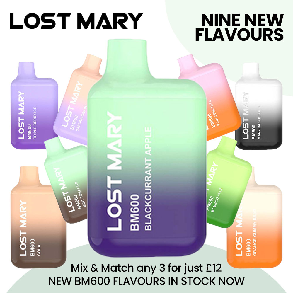 Just in 9 new flavours of Lost Mary BM600.

vapourcore.com/collections/lo…

Including  Blackcurrant and Apple, Bamboo Aloe,
Mary Jack Kisses, Orange Gummy Bear and  Mint Tobacco
 Why not try a few of these exciting new flavours for yourself in our 3 for £12 deal
#vapinguk  #lostmary