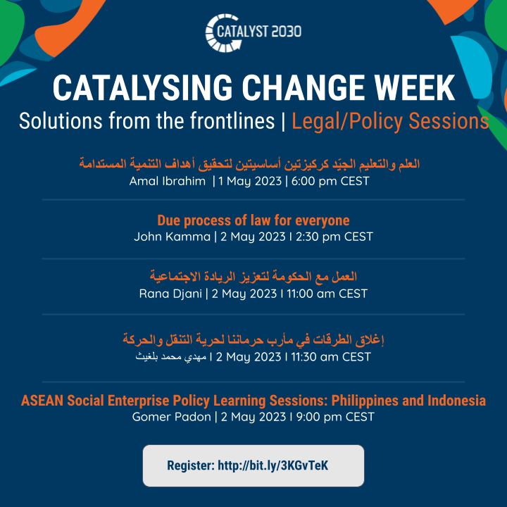 Catalyst_2030's tweet image. Join sessions on #Legal #Policy matters during #CatalysingChangeWeek2023 (1-5 May) 🌎🌍🌏
Register: catalyst2030.net/ccw-events/?_f…
Sign up to 250+ sessions: catalyst2030.info/CCWEvents
@Catalyst_2030 #Social #entrepreneurs #CCW2023