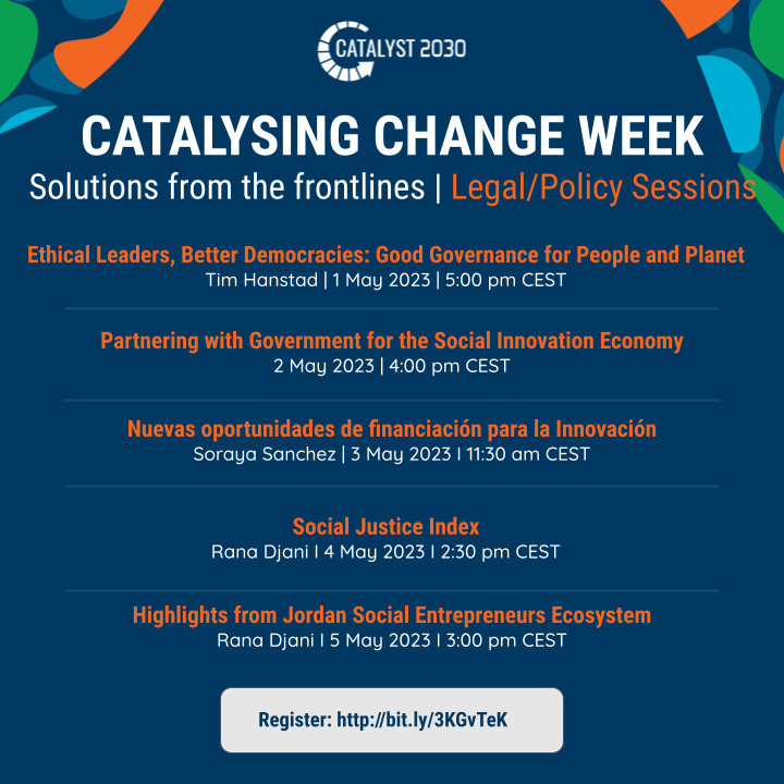 Catalyst_2030's tweet image. Join sessions on #Legal #Policy matters during #CatalysingChangeWeek2023 (1-5 May) 🌎🌍🌏
Register: catalyst2030.net/ccw-events/?_f…
Sign up to 250+ sessions: catalyst2030.info/CCWEvents
@Catalyst_2030 #Social #entrepreneurs #CCW2023