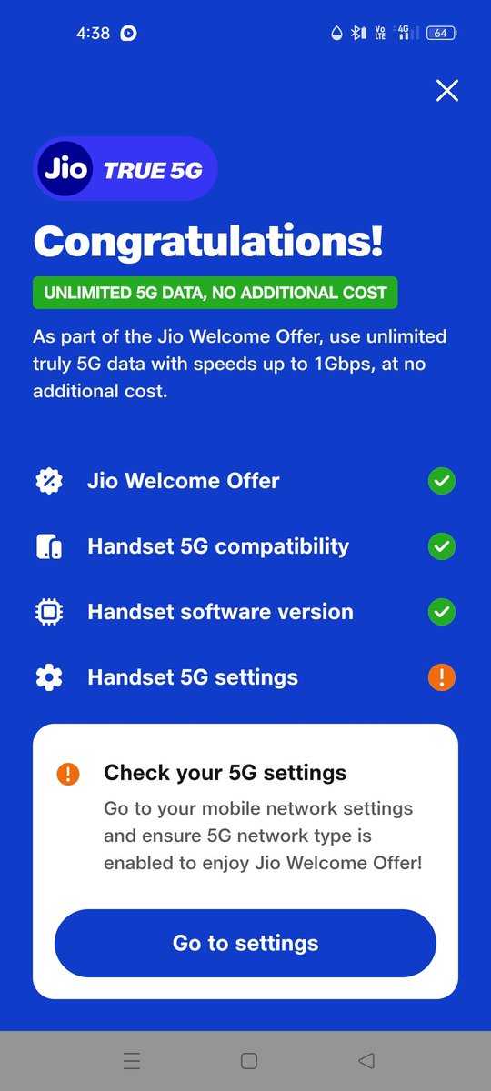 KotwalT's tweet photo. #JIOTrue5G signal 5G 4g up down 👎 https://t.co/95euYA46qA