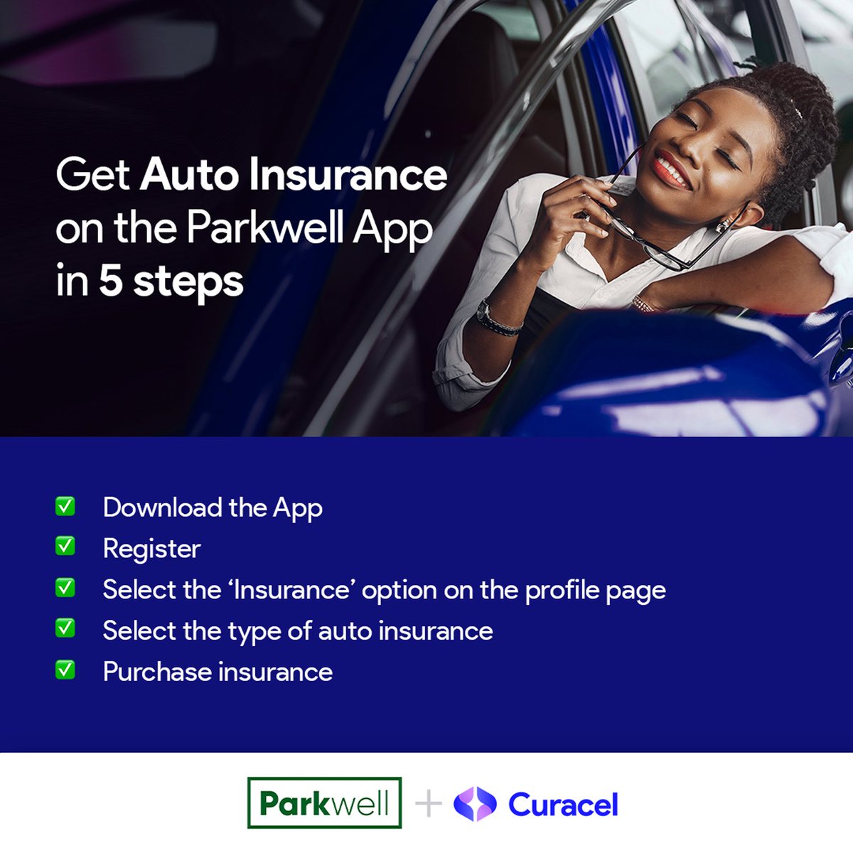 We’re excited  to announce our new partnership with <a href="/JustParkwell/">JustParkwell</a>🥳

In 5 easy steps, you can access auto-insurance on the Parkwell app:
•Download the App
•Register
•Select the ‘Insurance’ option on the profile page 
•Select the type of auto insurance
•Purchase insurance