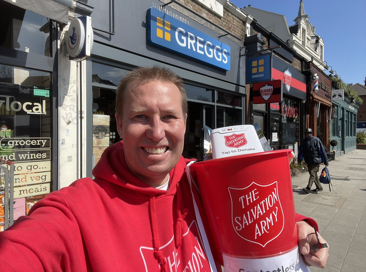 This lunchtime I’m engaged in some Street Mission in Raynes Park (near Greggs). If you see me please come and say 'hello'. A big 'Thank You' to everyone who is donating, let's build community together in Raynes Park. #raynespark #TheSalvationArmy @SalvArmyIHQ @salvationarmyuk