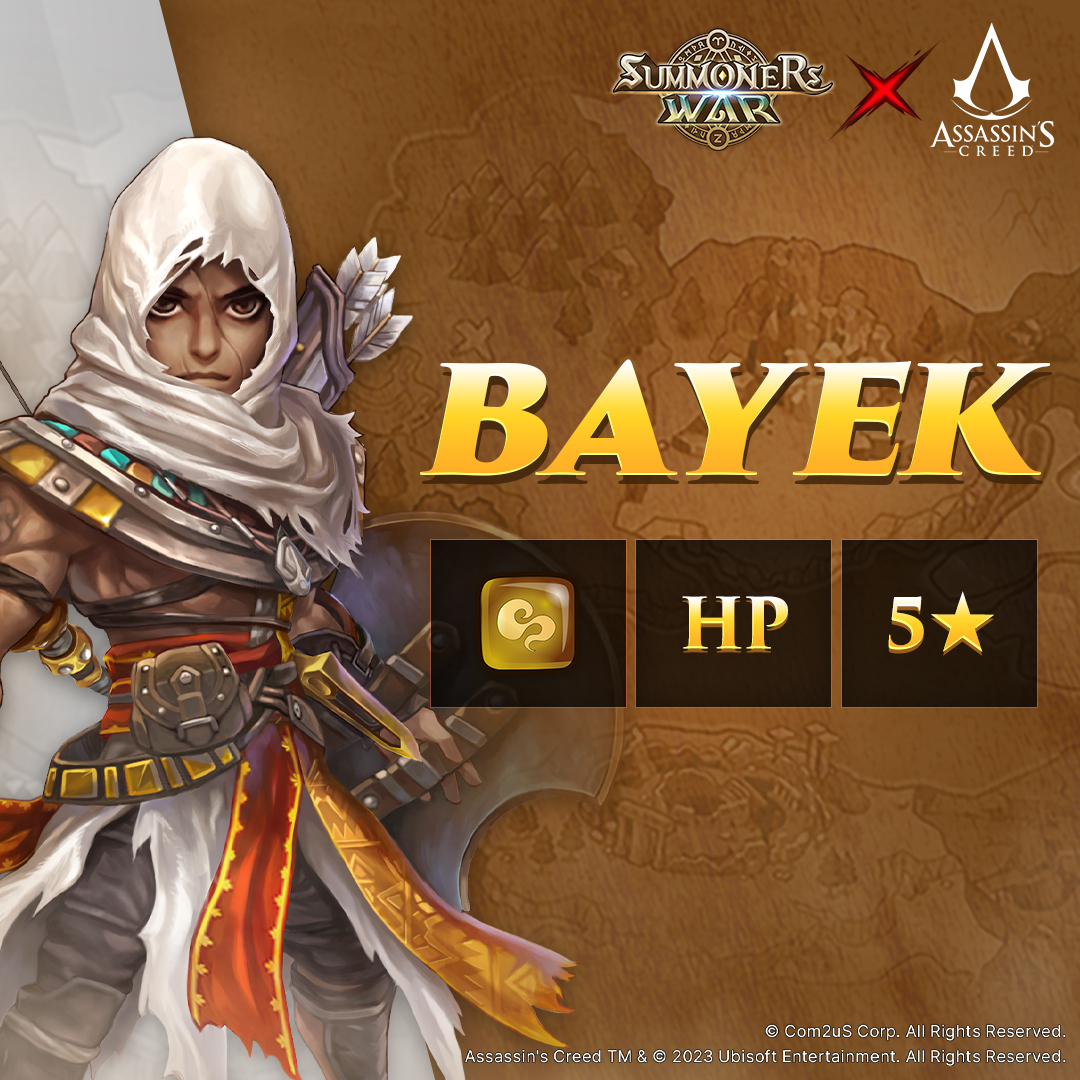summonerswarapp's tweet photo. Bayek Monster Spotlight 🛡️
This ancient warrior has dedicated his life to protecting the security and welfare of his people.
Inflict damage over time and silence the enemy with this monster!
Let us know if you have summoned Bayek yet!
#SummonersWar #AssassinsCreed #SWxAC https://t.co/tDbNxcpv7J