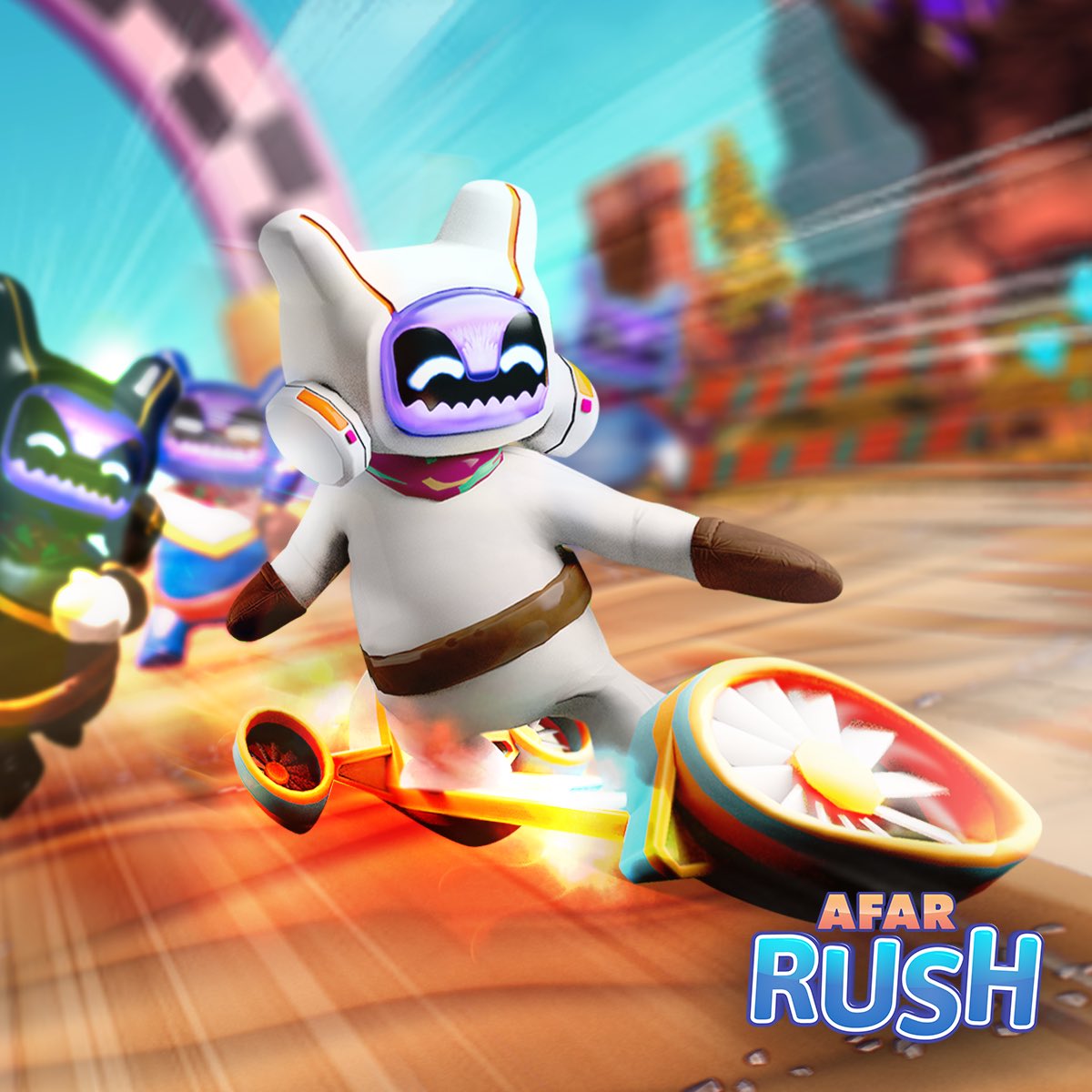 playafar's tweet photo. Get ready for an adrenaline-fueled racing experience with #AFARrush! 🏎️⚡️ And when it comes to speed, nothing beats the Hover Hawk gear item: why run when you can hover?! 🦅🛸 Stay tuned for updates and get ready to #PlayAFAR! 🎮 #MobileGames #RacingGame #IdleGame #Gaming https://t.co/LRnHo2VgXI