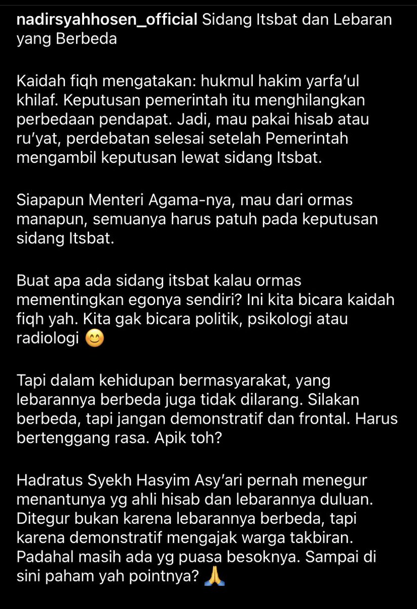 hasyimmah's tweet photo. Amazing Nadirsyah Hosen
-utas-

Kalau misal yang nulis ini adalah orang yang tak biasa bertoleransi, ya wajar banget. Tapi ini ditulis oleh seorang Gus Nadir lho... Amazing.

Saya sangat menghormati beliau. Tabik. Tapi jelas tulisan ini harus dikritik. https://t.co/ozzEBJ4PdK
