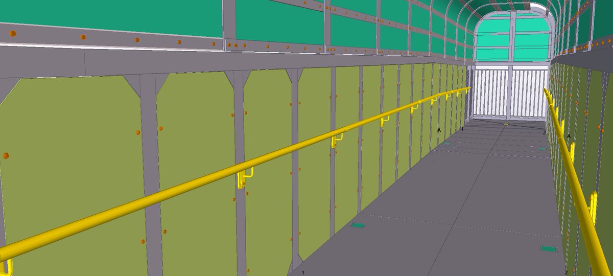 A small footbridge replacement with a safety cage issued for review and approval. The existing bridge is too badly corroded to be repaired. The exiting ramps are being refurbished and connected to the new bridge. #steel #bridge #steeldetailing #trimble #teklastructures