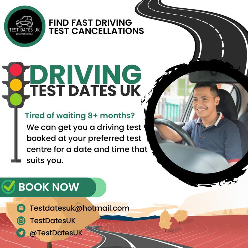 testdatesUK's tweet image. Skip the driving test queues!! Test Date Uk is a market expert in finding fast track driving test cancellations. Quick, easy and a reliable service from test centres all over the UK 🚘