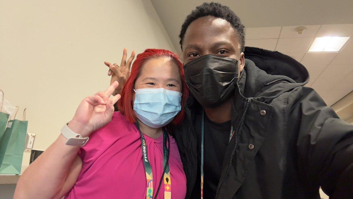 PlasmaDray's tweet image. Guess who I met at  #PyConUS. The incredible @mariatta 🐍✌️🥳🥳🥳 #PyCon2023