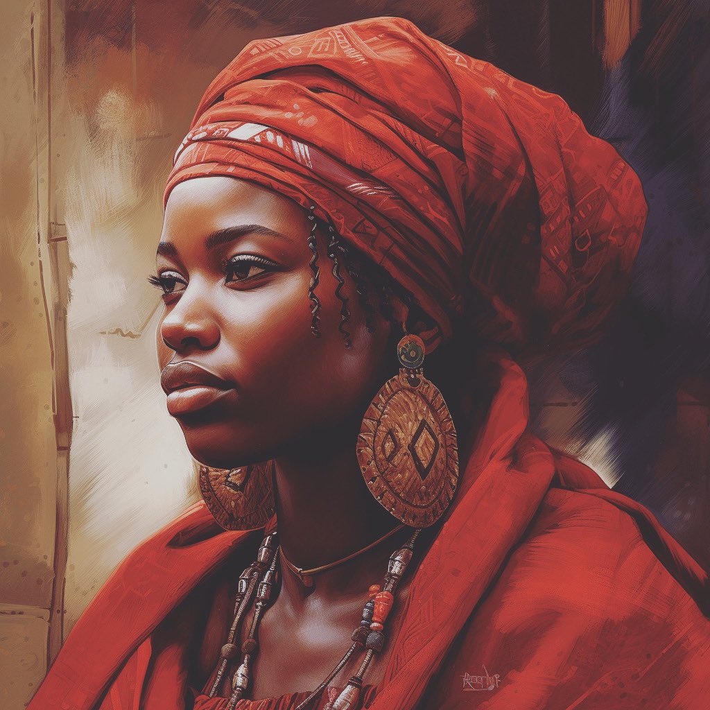 AiMuseo's tweet photo. Celebrating the beauty of African women | アフリカ女性の美しさ ✨ #midjourney #aiart #ai #art #aiartcommunity #aiartist #aiartists #africanwomen #redthreads #hyperdetail #illustration #アート #アフリカの女性 https://t.co/REfgF0zDgc
