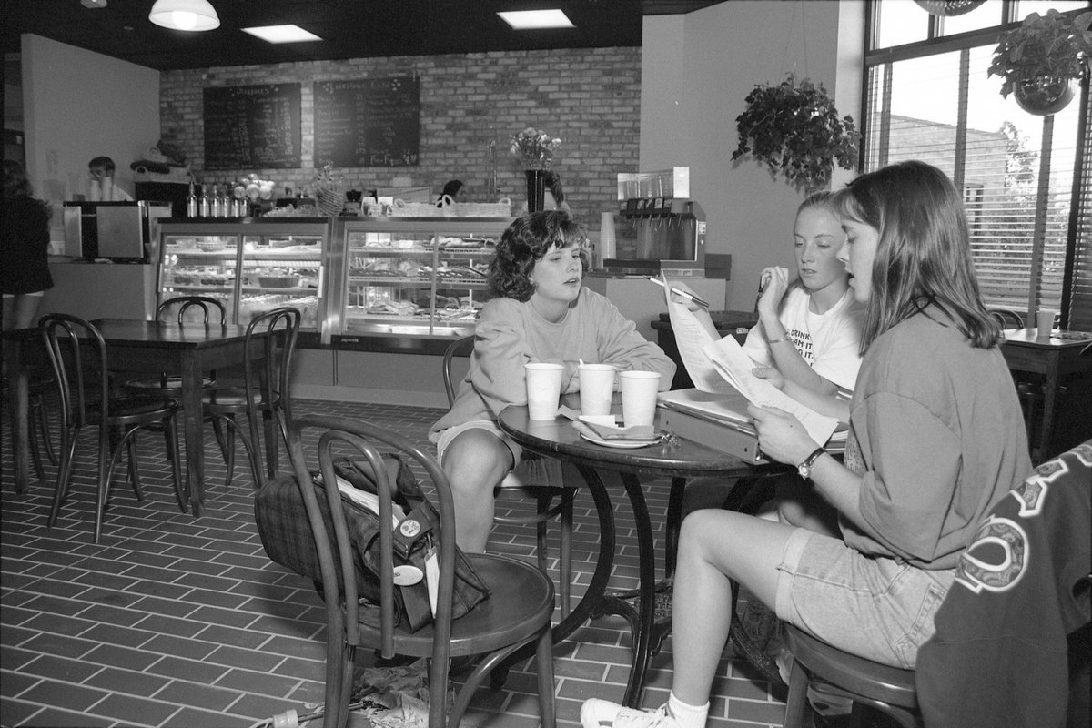 Students study at the Brew Bayou, 1993 which is now just The Brew @ AMU.
- MU Archives