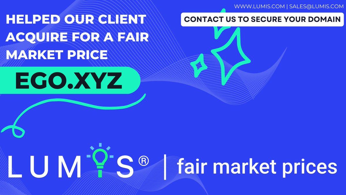 Lumis successfully secured Ego.xyz for our client. Congratulations to all parties. 

#Domains #Lumis