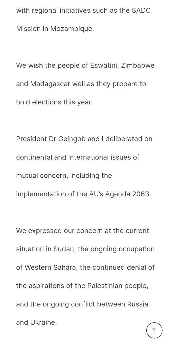 KhayaJames's tweet photo. President Ramaphosa and his Namibian counterpart President Geingob also focused on the security situation in the SADC region in the DRC, Mozambique, Eswatini and Lesotho. They expressed well wishes to countries heading to the elections. #sabcnews #SANamibia https://t.co/2jxmun2WZD