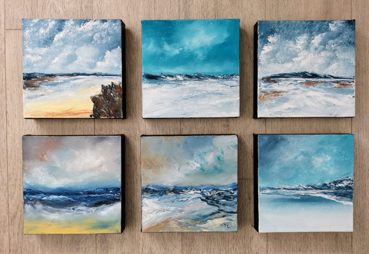 Six original acrylic on canvas landscape paintings available 20cm x 20cm
£25 each plus £5 postage.
PM for more details