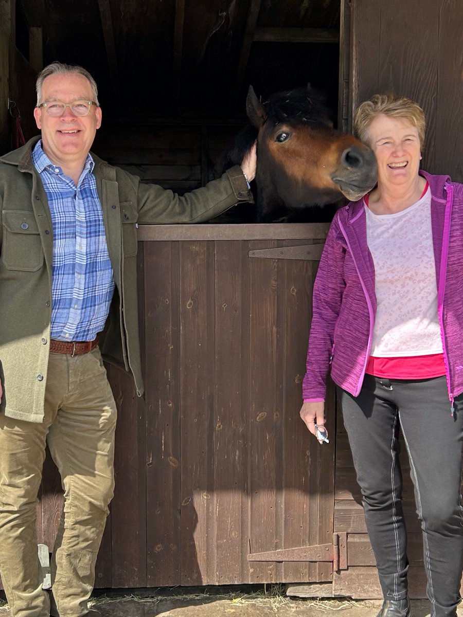 Great to welcome James Hick CEO <a href="/BritishHorse/">The British Horse Society</a> to the Riding Centre. James interested in the Centre's social impact . Meeting our riders and volunteers and of course the horses, including new Dartmoor pony Ranger. Great visit.