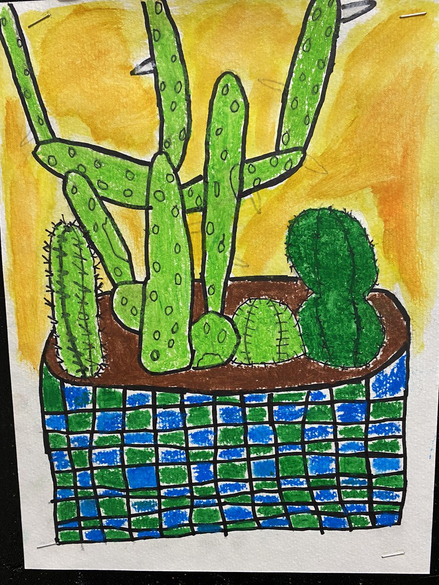 MrsCaitlinMunro's tweet photo. Water colour, oil pastels and baby oil were used to create these succulent gardens @darwinLRSD https://t.co/mppE0InJ2u