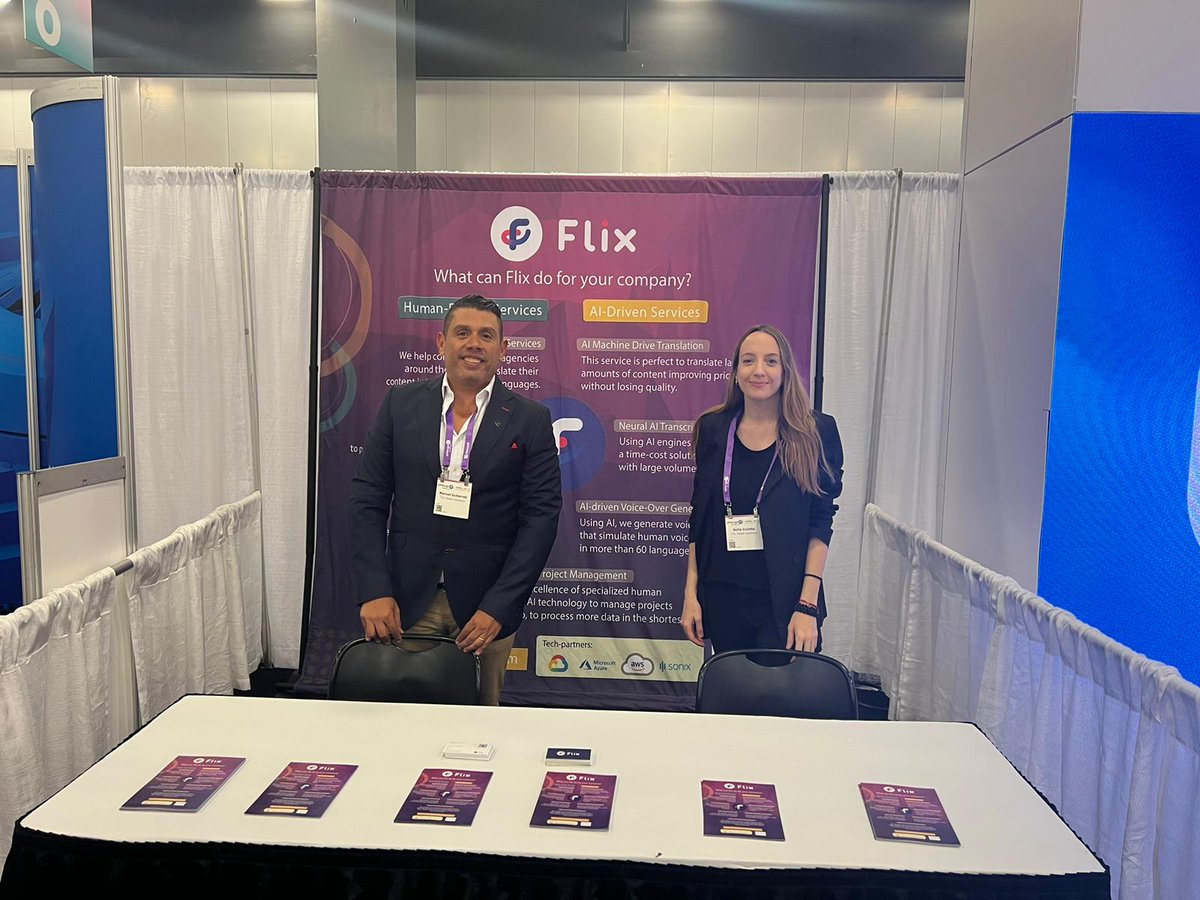 ArriaranMauroni's tweet photo. Join Sofia and Manuel on April 20 and 21 at the @mbconvention at the @flix_trans booth at @eMergeAmericas, the most important tech event in the last decade, and of which we are proud sponsors. See you there! #emergeamericas #xl8 #l10n #MiamiBeach #FlixEvents #WeAreFlix #FlixTeam https://t.co/KUc6wiUD7k