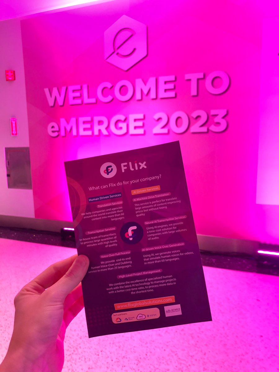 ArriaranMauroni's tweet photo. Join Sofia and Manuel on April 20 and 21 at the @mbconvention at the @flix_trans booth at @eMergeAmericas, the most important tech event in the last decade, and of which we are proud sponsors. See you there! #emergeamericas #xl8 #l10n #MiamiBeach #FlixEvents #WeAreFlix #FlixTeam https://t.co/KUc6wiUD7k