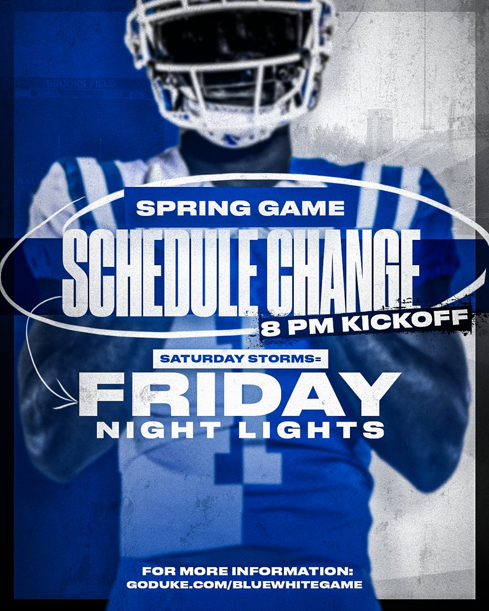 DukeFOOTBALL's tweet photo. 🚨 BLUE &amp; WHITE GAME ANNOUNCEMENT 🚨 https://t.co/lXRJYhQ2P4