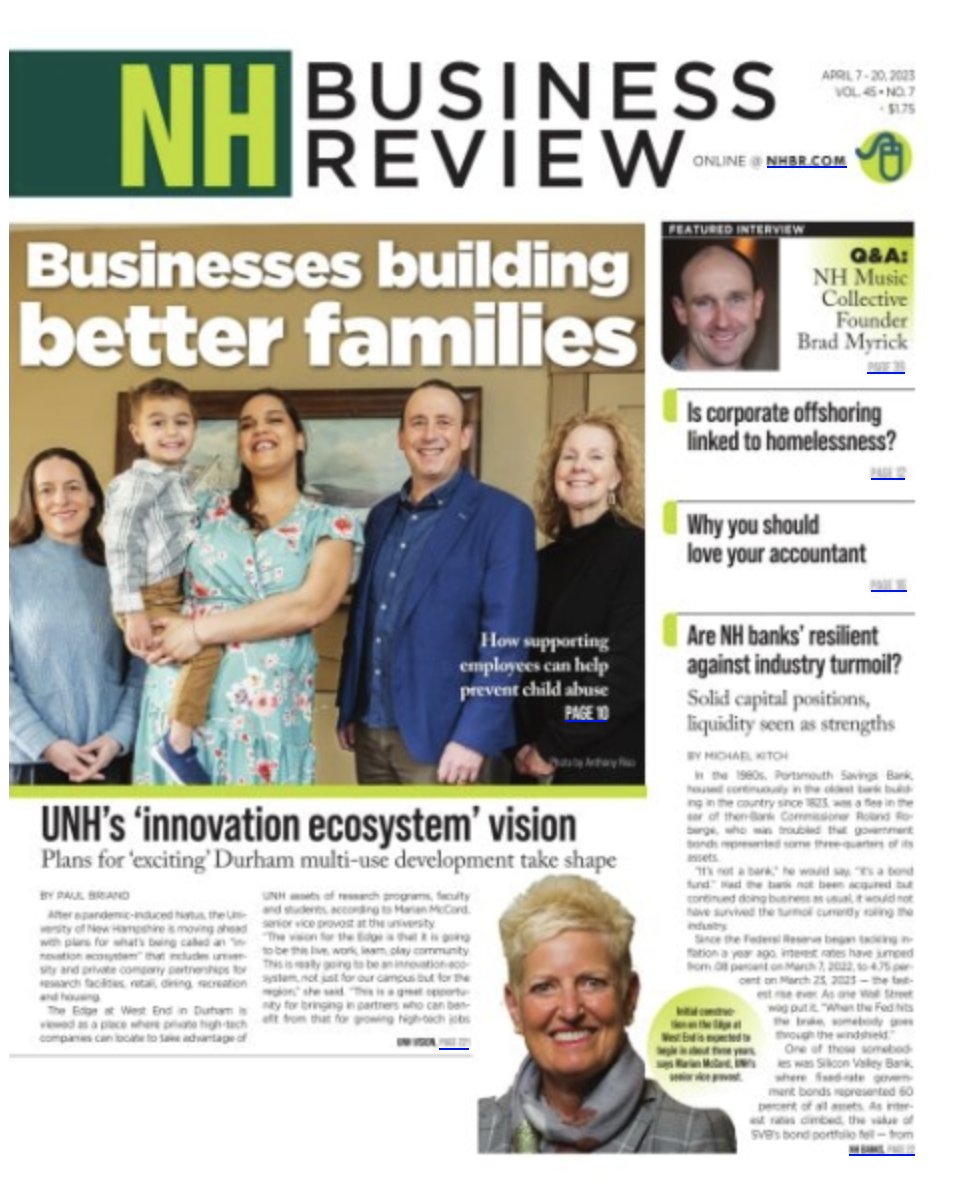 WE MADE THE COVER of NH Business Review!  Great article about prevention and how NH Children's Trust has partnered with family resource centers across NH to build better families.

Read: read.nhbr.com/nh-business-re…

 #WeArePrevention