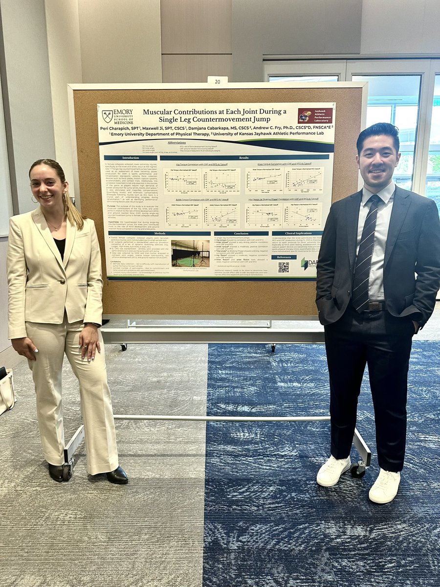 Poster presentation day was a success! This was truly a valuable experience and none of this could have been completed without my classmate and the team at the University of Kansas Jayhawk Athletic Performance Laboratory.
