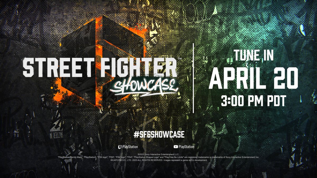 Tune into the <a href="/StreetFighter/">Street Fighter</a> 6 Showcase, streaming today at 3:00pm PT: play.st/YouTube