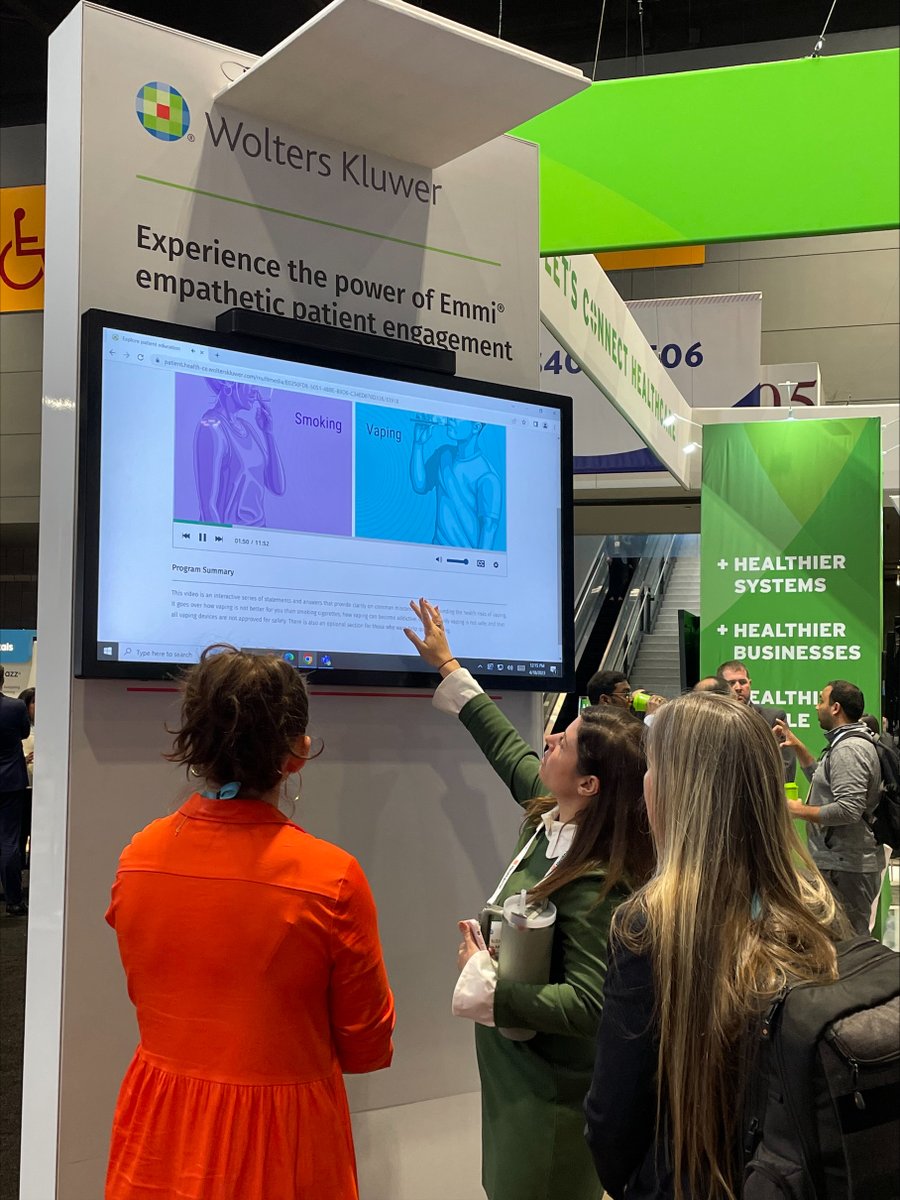 UpToDate's tweet photo. We're still going strong at @HIMSS. Visit us at booth #431 to discover the latest innovations in Digital Health Architect™ Consumer Education Suite, #Emmi, #UpToDate, #Lexicomp, and #MediSpan — and don't miss the chance to cast your vote in our interactive survey. #HIMSS23 https://t.co/bKoosg3X0u