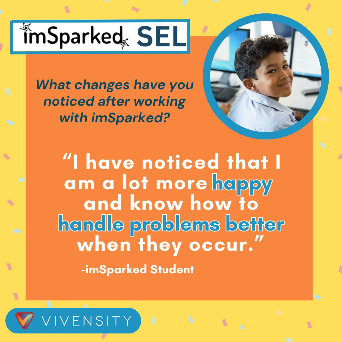 Vivensity's tweet photo. Teachers and educators! Are you looking for a way to cultivate #lifeskills in your students both inside and out of the classroom? Look no further—Check out how @Vivensity 's imSparked #socialemotionallearning program is preparing middle and high schoolers. https://t.co/8SrpDbEJe2 https://t.co/Y7jmZvM8jq