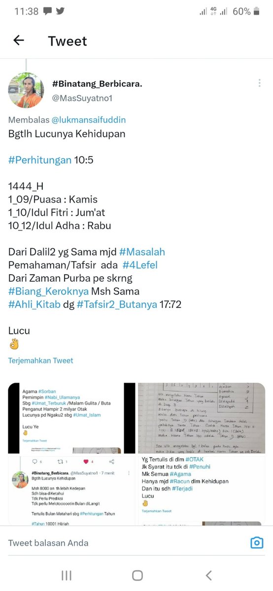 MasSuyatno1's tweet photo. @MarufKhozin Bgtlh Lucunya Kehidupan
2:185
PeTunjuk utk #Manusia
Jk bkn Manusia Ya gk #Faham 29:43
#Pembeda:
#Alloh=Tuhan
#Rosul=Malaikat
#Muhammad=Manusia
(Di atas itu Agama #Islam
Di Bawah Agama #Sorban)
#Nabi=Hewan
Di bumi ini tdk ada
Penganut #Islam
Yg Ada Penganut #Sorban
Lucu
๐ https://t.co/JxXOWvlpMB