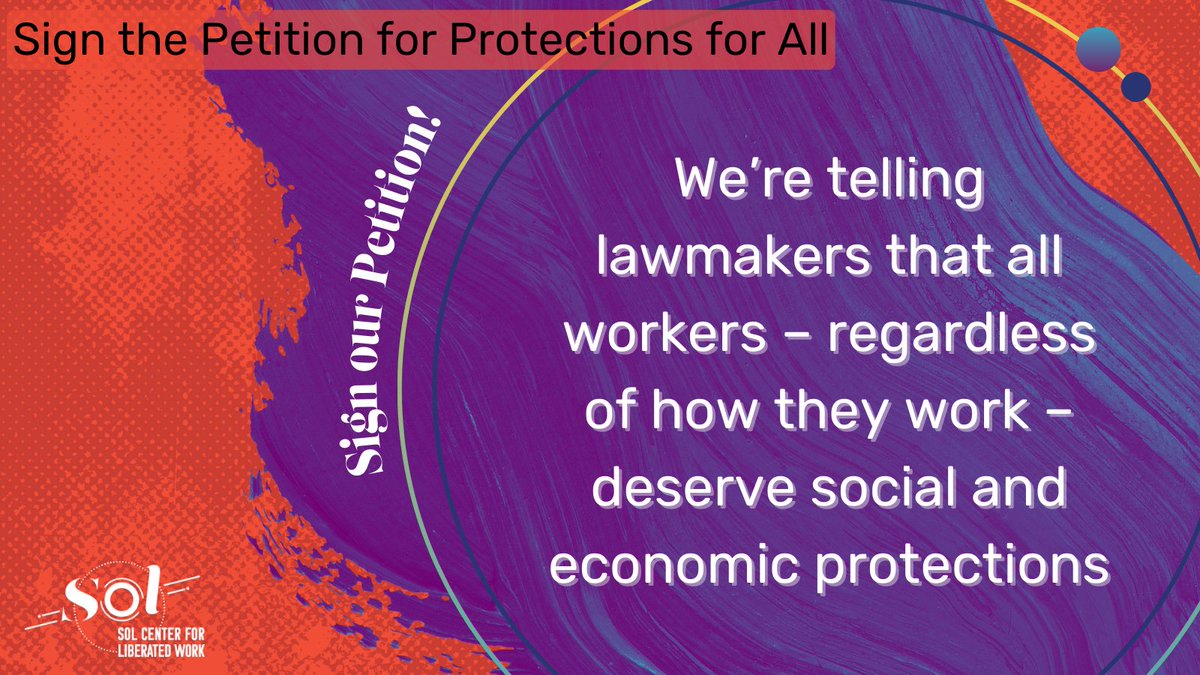 We mean it when we say #Protectionsforall ! So much so that we’re telling lawmakers that all workers – regardless of how they work – deserve social and economic protections! Join us in this fight to make sure that everyone has the protections they deserve.