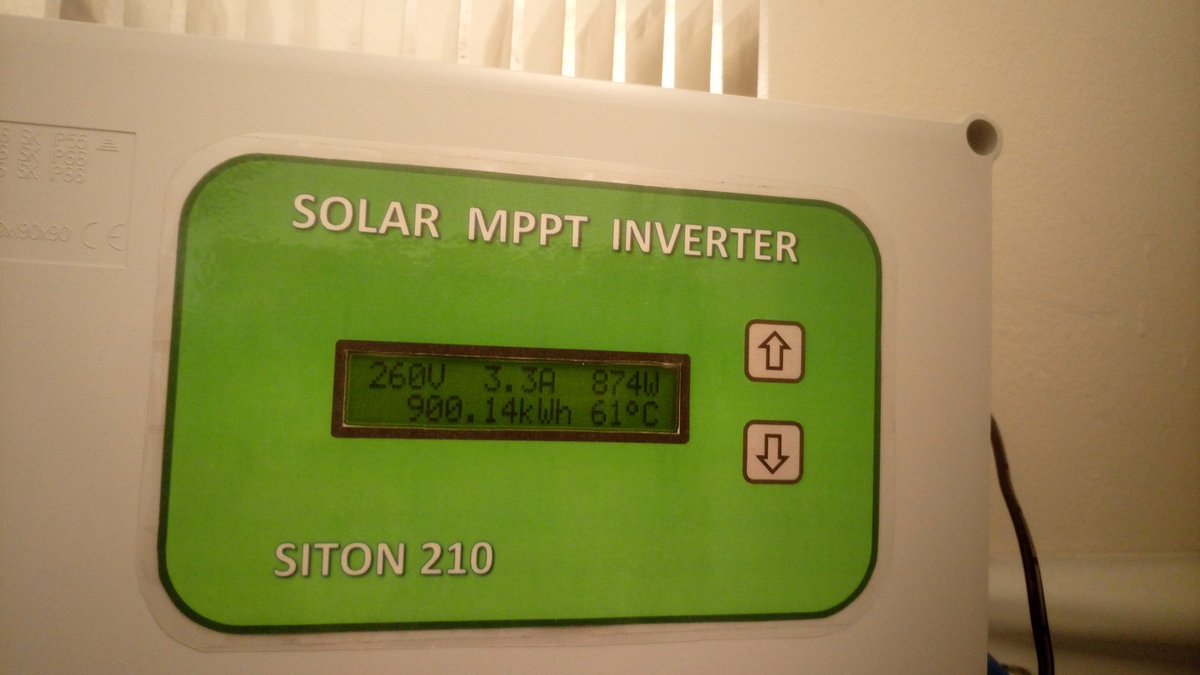 GeekTata's tweet photo. 2.9. 0kWh - start
22.9. 100kWh
7.10. 200kWh
25.10. 300kWh
24.11. 400 kWh
30.1. 500 kWh
27.2. 600 kWh
18.3. 700 kWh
4.4. 800 kWh
20.4. 900 kWh
#DIYFVE a #Siton210
Další pravidelný report.
Vypadá to, že každých 16 dní vyrobíme 100 kWh, víc nemáme kam uložit. https://t.co/TzfHzbCgix