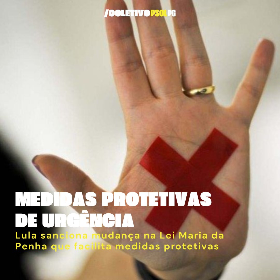 ♀️ MAIS PROTEÇÃO!

Lula sanciona mudança na Lei Maria da Penha que facilita medidas protetivas.

#ColetivoPSOL #Mulheres #MedidaProtetiva #LeiMariaDaPenha #FazOL