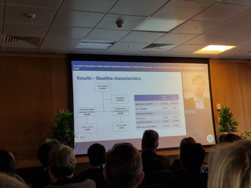MagentiqEye's tweet photo. A great talk today by Dr. Michiel Maas at the AI Polyp Detection session of ESGE Days 2023 about the pivotal study with the CADe version of the MAGENTIQ-COLO™.  There was a discussion about whether it begins to be time for using AI CADe in all screening colonoscopies. https://t.co/AkYH2xdQr8