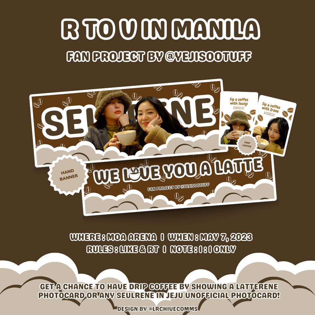 hottianavelvet's tweet photo. 🐇 R to V in Manila 🐻

Let us make memories that are just ours. - aseul ✨️

Where are my co-latterene and jeju seulrene enthusiast out there? 📣 I prepare a fan project and giveaway for all of us. Please see pubmat below. 

‼️Both are limited quantities.

#REDVELVETinMNL2023 https://t.co/vbLhSFcSZG