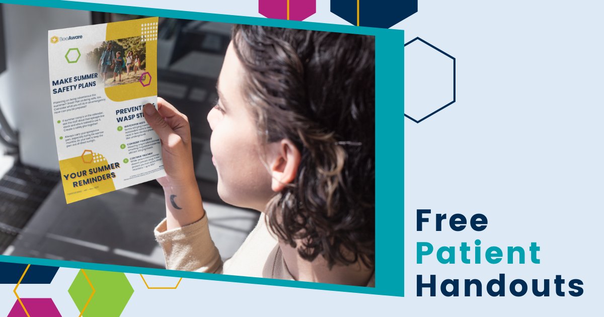 beeawareallergy's tweet photo. Provide patients with seasonal reminders! One of our popular handouts is pictured here: the seasonal reminders tear-off pad. Order this and other handouts at https://t.co/927cw5KN72. https://t.co/IzeMZzl0tD