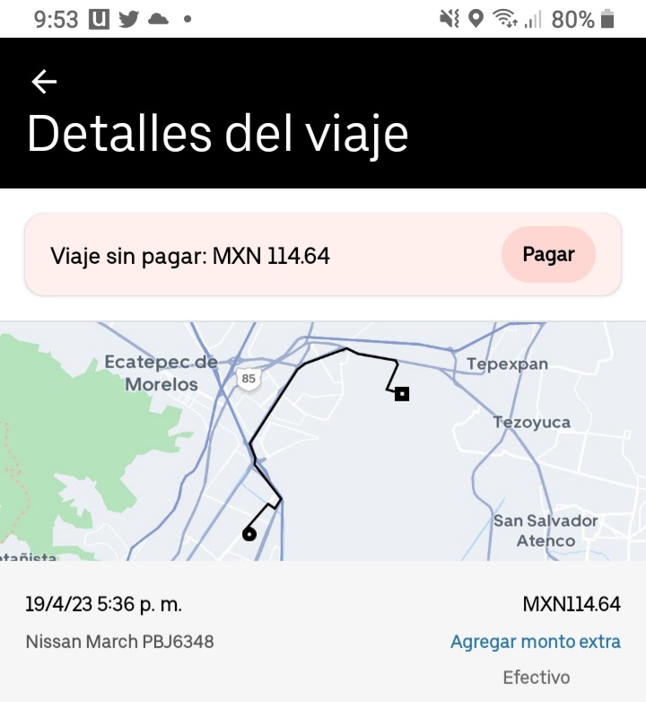 rivera_ayerim's tweet photo. @Uber_MEX El conductor dijo que no había pagado el viaje. Le pagué $120, un billete de $100 y $20 todavía me regreso $5 de cambio. Metí mi aclaración y lo único que dicen es, no se puede resolver sus conductores son profesionales y que no afecte mis perspectiva de su aplicación. https://t.co/bXSa50Mp2l