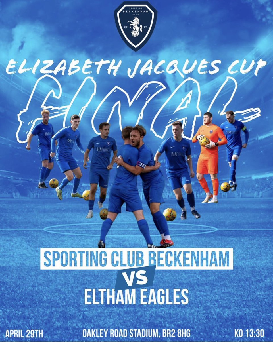 sportclubbeck's tweet image. Elizabeth Jacques Cup Final 🏆
SAVE THE DATE❗️
We face @elthameagles in the EJC final which is being played at Holmesdale FC. 
Come down and support the boys 👊⚽️ @BASLFL @SELKGrassroots @HolmesdaleFC