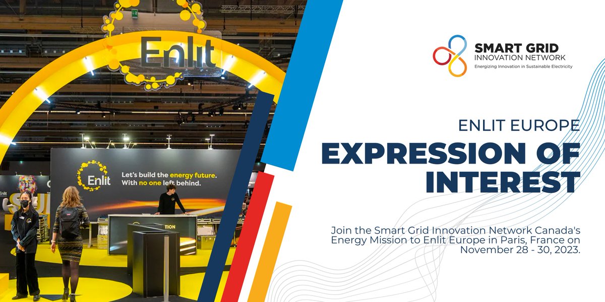 InfoSgin's tweet photo. The Smart Grid Innovation Network Canada is leading a mission to the 2023 @Enlit_Europe, taking place this November 28 - 30 in Paris, France!

Interested in learning more about our energy mission? Visit here: https://t.co/JxT9zu765B https://t.co/MoJe4CjMsj