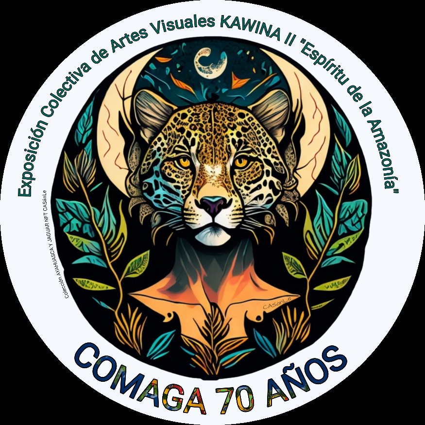 🖌️Stickers conmerativo🎨 exposición Colectiva de Artes Visuales de artistas Amazónia Ecuatoriana, Kawina ll "Espíritu de la Amazonia" 🖼️