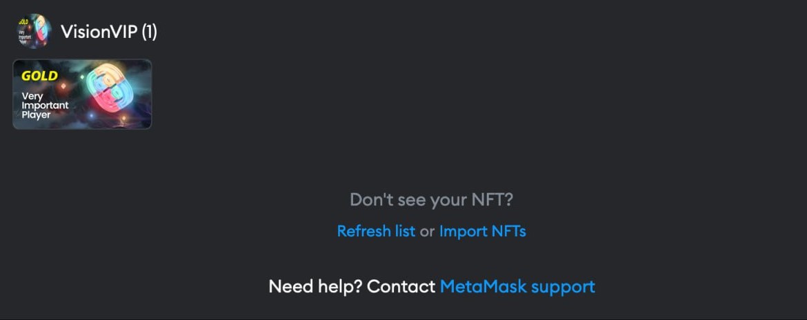 visiongame_'s tweet image. For those wondering and waiting for a #VisionVIP card, soon you could have your cards stored on any #web3 wallet such as @MetaMask 👀🚨