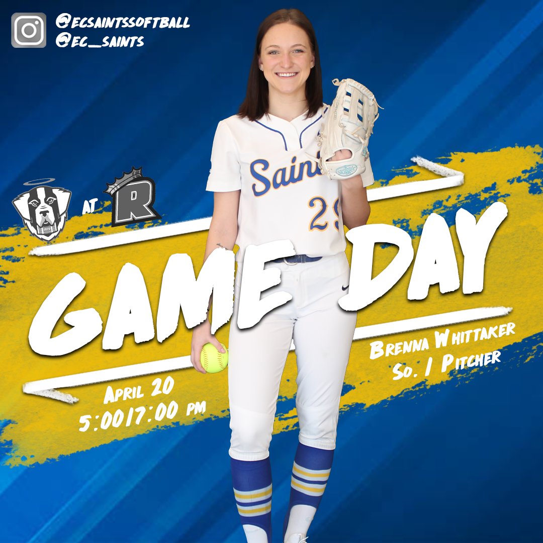 Saints Softball starts up a stretch of three doubleheaders in the next four days, beginning with a trip to Regis for a pair of games in the GNAC, starting at 5:00 p.m. tonight!! #GoECSaints
