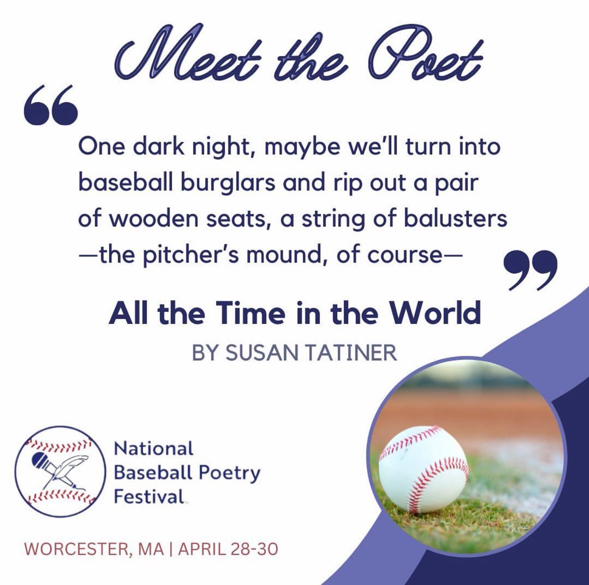 NBPF23's tweet photo. ⚾️ Excerpts from poems from some of our baseball bards #napowrimo #NationalPoetryMonth #poem #poetry #poetrycommunity https://t.co/A2bo6Sxt7A