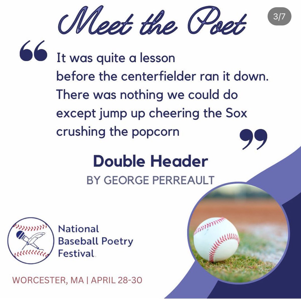 NBPF23's tweet photo. ⚾️ Excerpts from poems from some of our baseball bards #napowrimo #NationalPoetryMonth #poem #poetry #poetrycommunity https://t.co/A2bo6Sxt7A