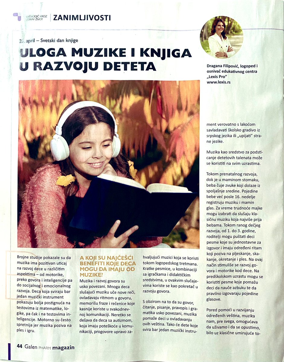 LogopedLexis's tweet photo. U časopisu GalenPharm je objavljeno par tekstova sa savetima o tome kako da podržite dete čiji su jezik i govor u fazi razvoja.
Autor: Dragana Filipović, defektolog-logoped, porodični savetnik i osnivač Lexis centra 
#logopedbeograd #porodicnosavetovanje #psiholoskosavetovanje https://t.co/mhqpFdMHKX