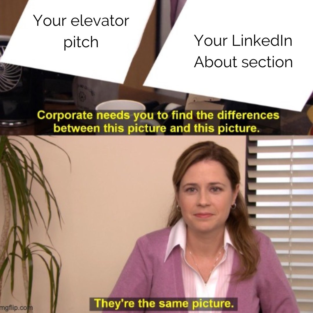 FreemanLeonard's tweet image. Not sure what to put in your LinkedIn bio? The same thing you’d say in an elevator pitch to your dream job. ✨

Don't just repeat your past work experience. Focus on what differentiates you from other candidates. Keep it brief and skimmable!