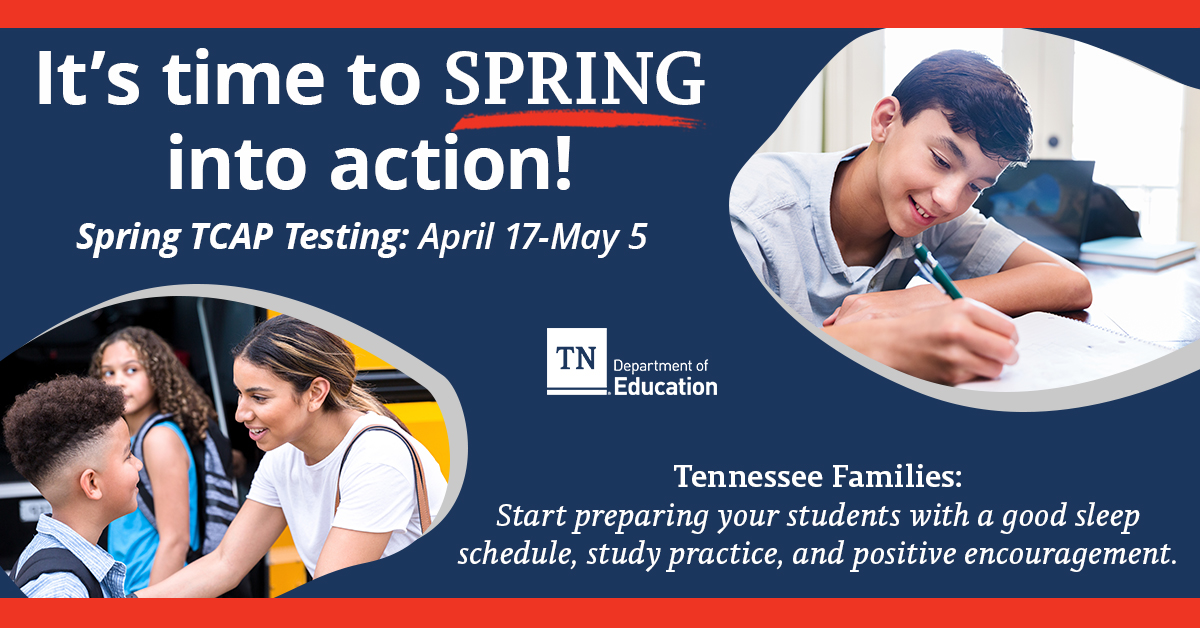 Spring 2023 #TNTCAP testing is HERE! Educators, families, and students can all prepare to engage with the #TNTCAP. Read more here: tn.gov/education/news…