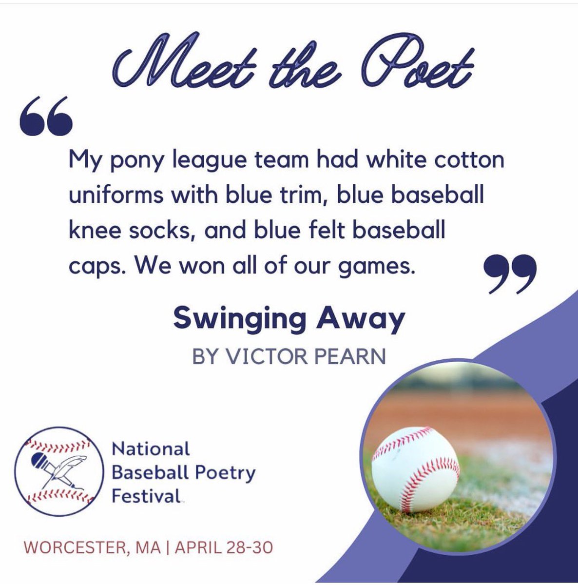 NBPF23's tweet photo. ⚾️ Additional excerpts from poems from our baseball bards…#NaPoWriMo #NationalPoetryMonth #poem #poetry https://t.co/Et4ZWj24X3